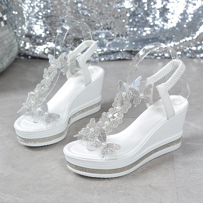 Glitter Butterfly Embellished Open Toe Sandals - Image 11