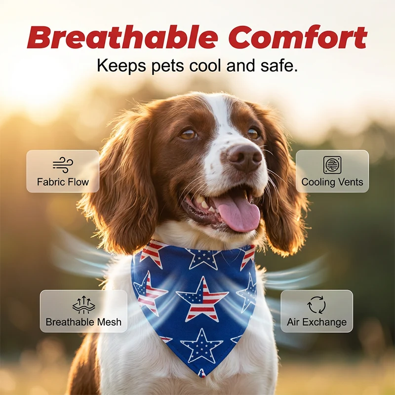 Holiday Dog Bandana Stars Stripes - Image 12