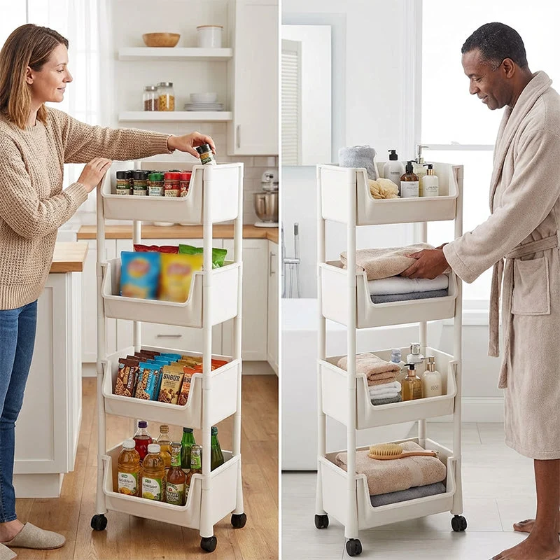 Multi-Tier Rolling Storage Cart for Narrow Spaces - Image 10