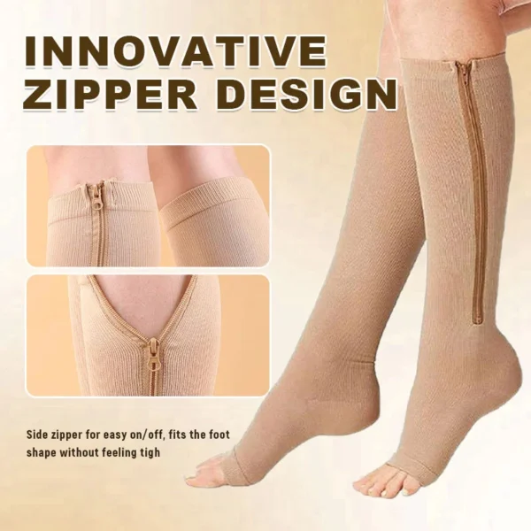 🥳2026 HOT SALE🥳💞50% OFF!✨ 💝Knee-High Sports Support Socks with Zipper