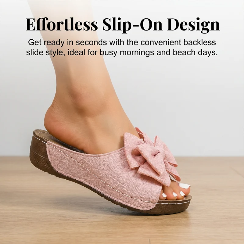 ⏳Time-Limited Special⏰Women's Bowknot Peep-Toe Wedge Sandals - Image 3