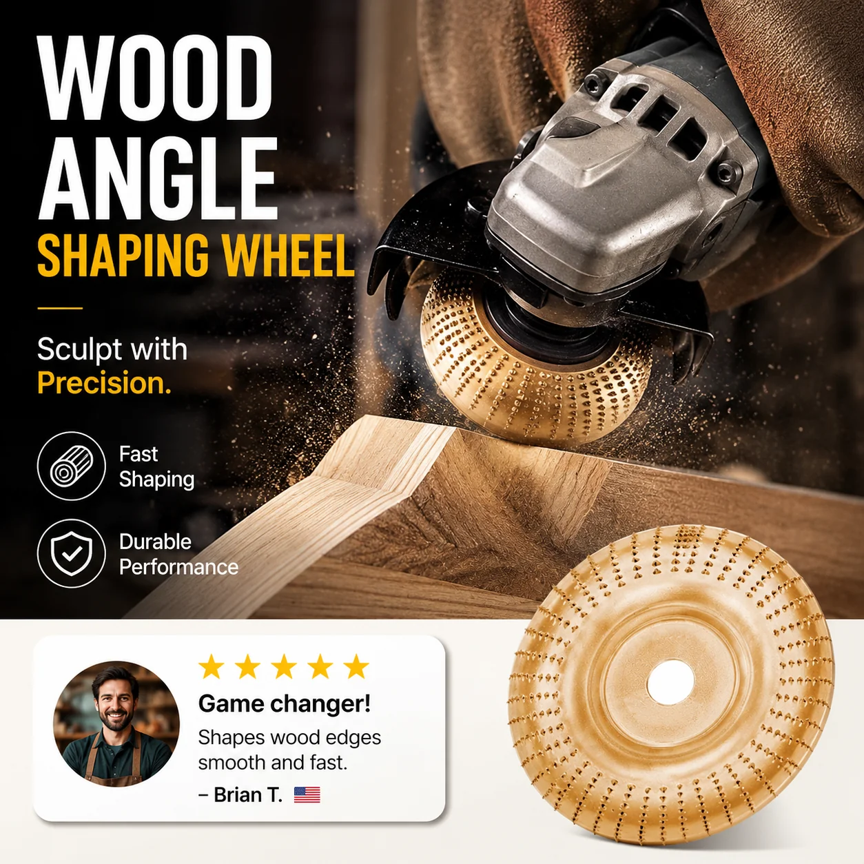 ⚙️ LIMITED-TIME 50% OFF! ✨ Wood Angle Shaping Wheel – Fast-Cut, Sharp, Wear-Resistant, for Angle Grinder ✨ - Image 6