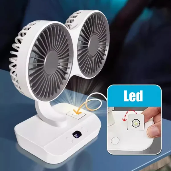 ⏳Time-limited Special⏰Desktop Oscillating Dual Head Fan🌬️ Powerful, Silent, Versatile😎