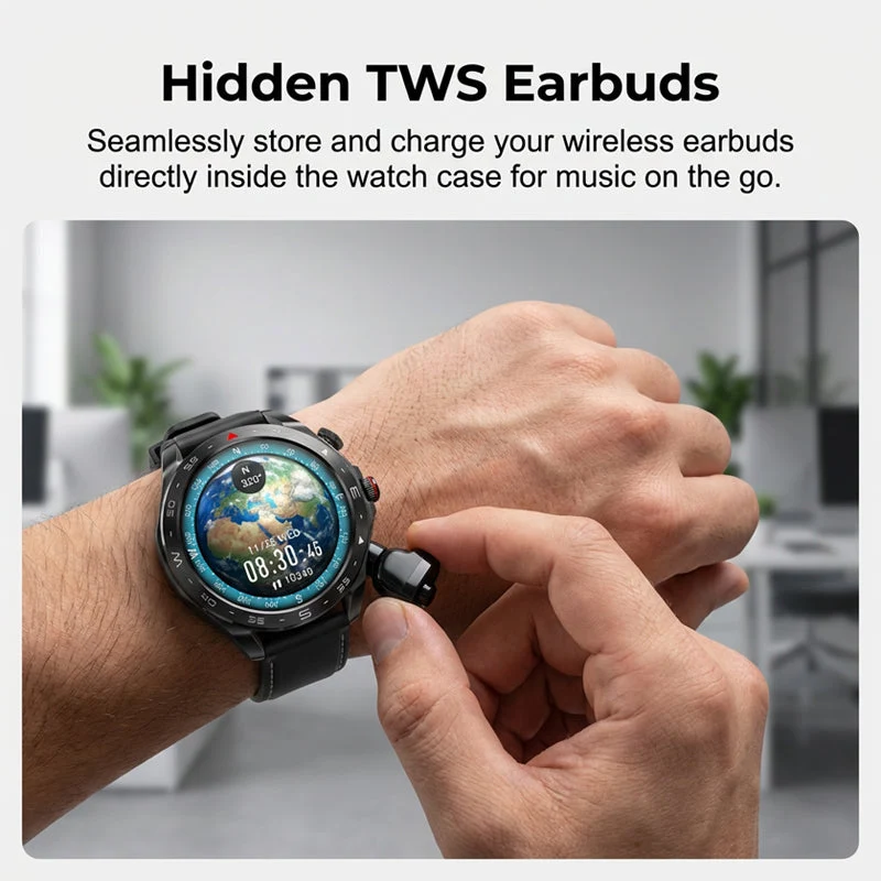 2-in-1 Smartwatch with Built-in TWS Earbuds - Image 3
