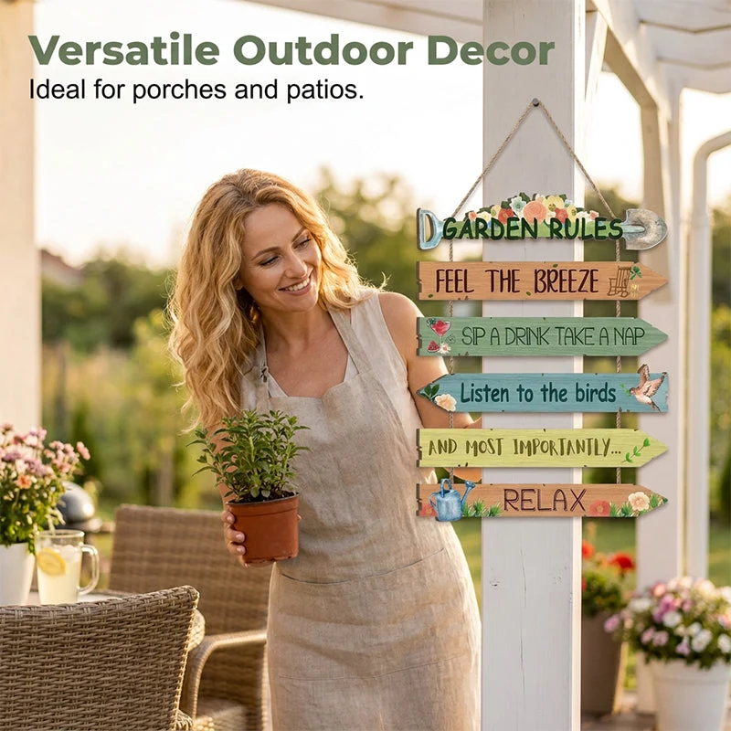 💖Limited-time 50% OFF🏡Rustic Wooden Garden Hanging Sign Wall Decor Plaque - Image 6