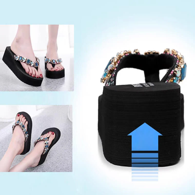 🎁Big sale 2024🎁💥Rhinestone flip beach flops - Image 5