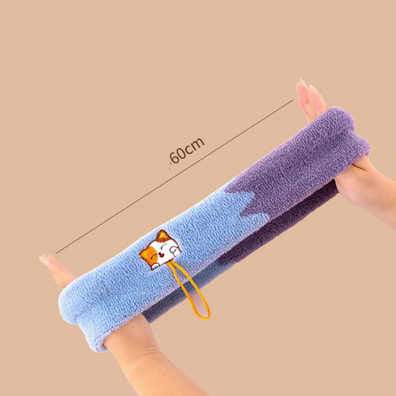 Washable Universal Soft Warm Knitted Toilet Seat Cover with Handle - Image 2