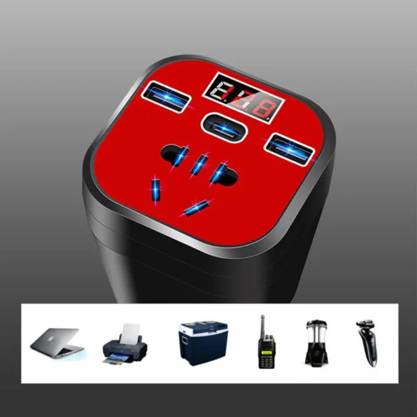 📢📢49% OFF !! ⏰Car Mounted Cup Type Inverter Converter QC Charger