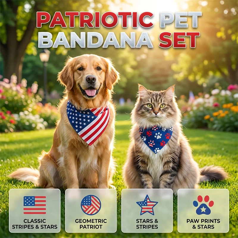 Holiday Dog Bandana Stars Stripes - Image 6