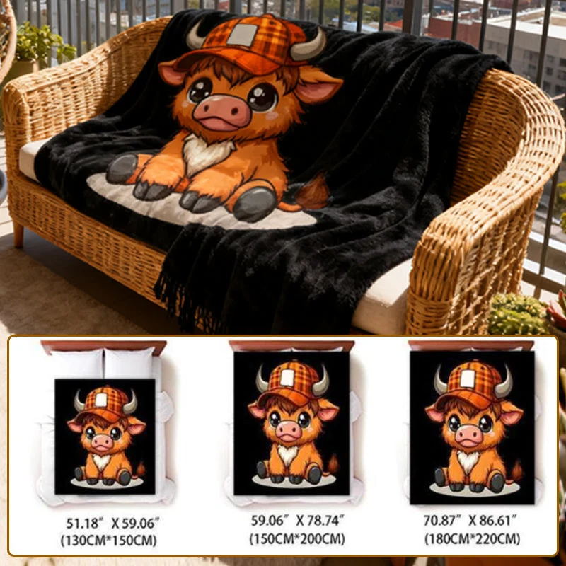 Soft & Cozy Cartoon Cow Blanket - Image 2