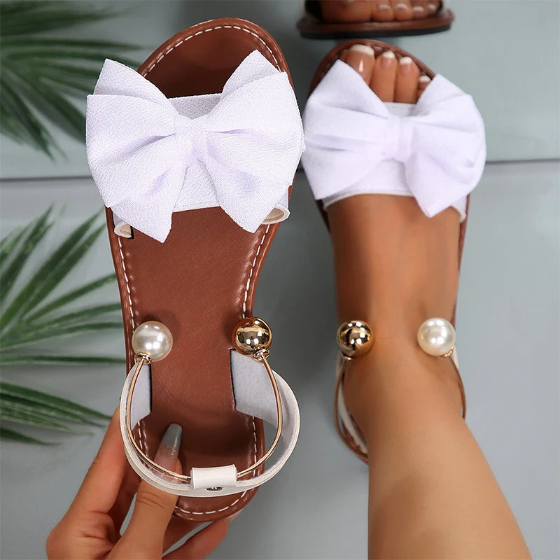 Stylish Pearl Ankle Strap Sandals - Image 15