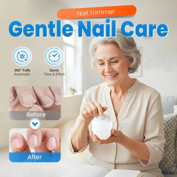 👶💅 360° rotary nail trimmer – LED light, quiet, safe for babies & adults!