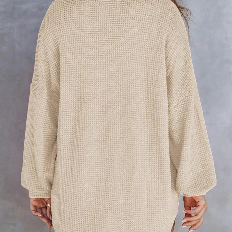 🌸Early Fall Specials 58% OFF🌸Women’s Loose Solid Color Waffle Knit Shirt - Image 7