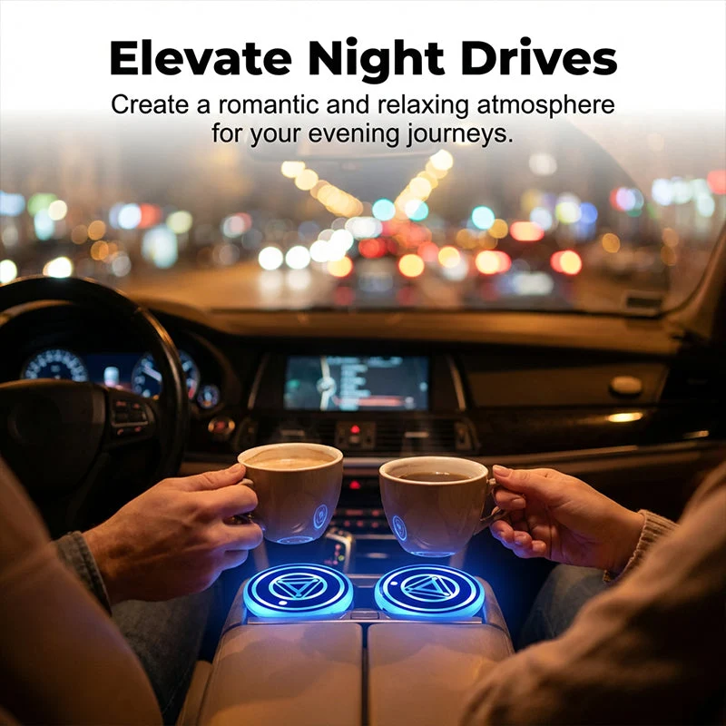 Rechargeable LED Car Cup Holder Lights - სურათი 7