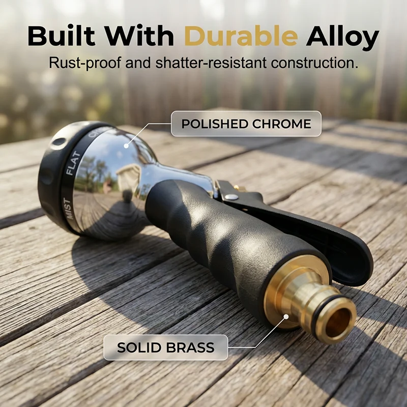 Heavy-Duty Metal Garden Hose Nozzle Sprayer - სურათი 5