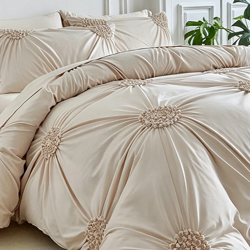 📢📢40% OFF !! ⏰Elegant Pinch Pleat Duvet Cover Set - Image 11