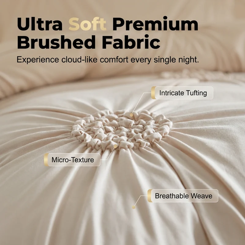 📢📢40% OFF !! ⏰Elegant Pinch Pleat Duvet Cover Set - Image 2
