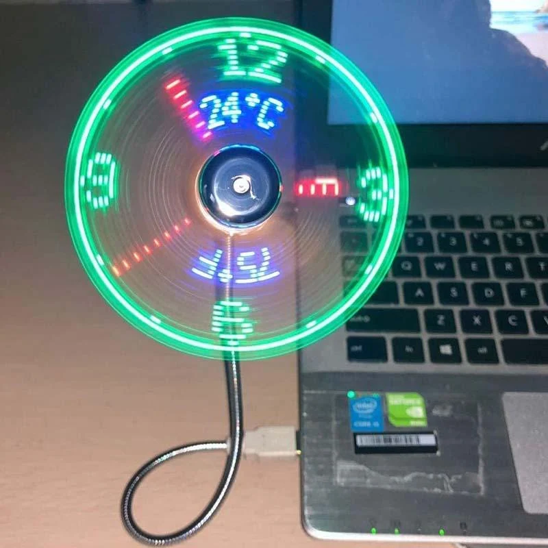 š„2026 Hot Sale 50% OFFš„USB Fan with LED Clock Lighting - Image 2