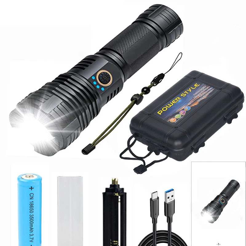 Set of Super Bright Waterproof Rechargeable Flashlights with Zoom - Image 12