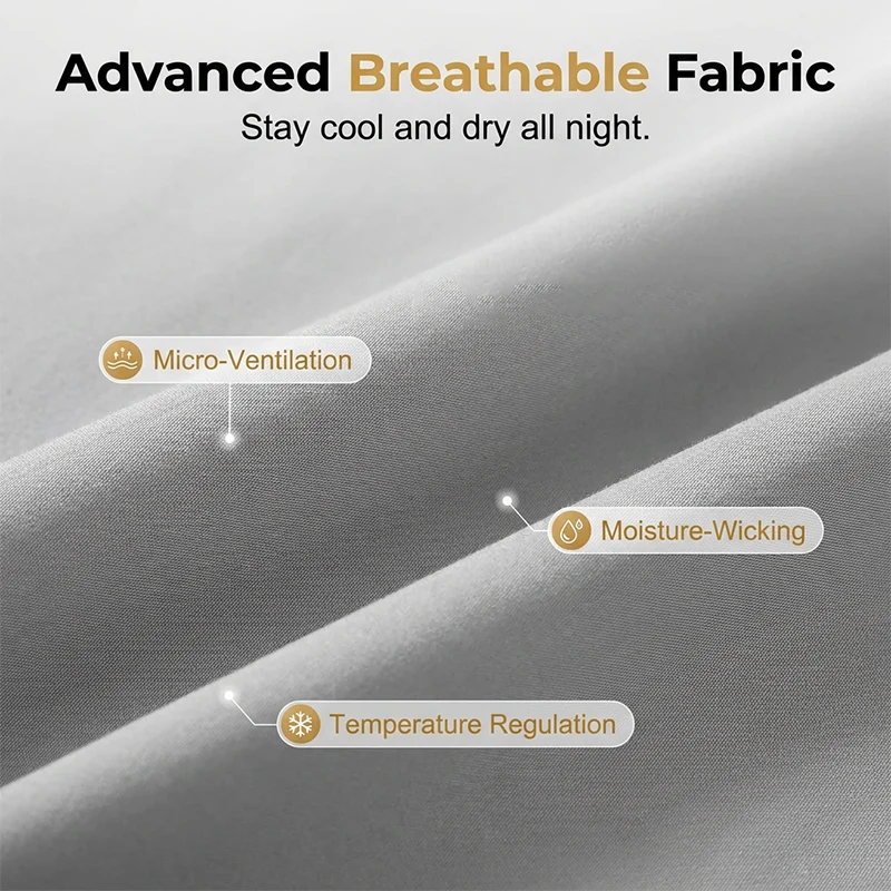 Breathable Solid Color Cooling Bed Sheet Set - Image 11