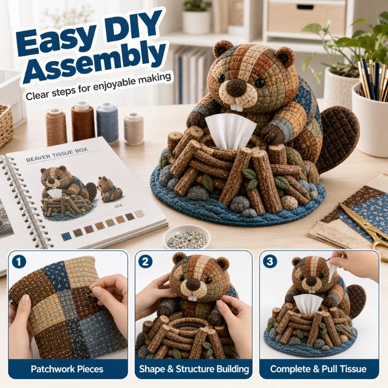 🔥50% OFF🎁Cute Little Animals DIY Tissue Box Material Kit - Image 8