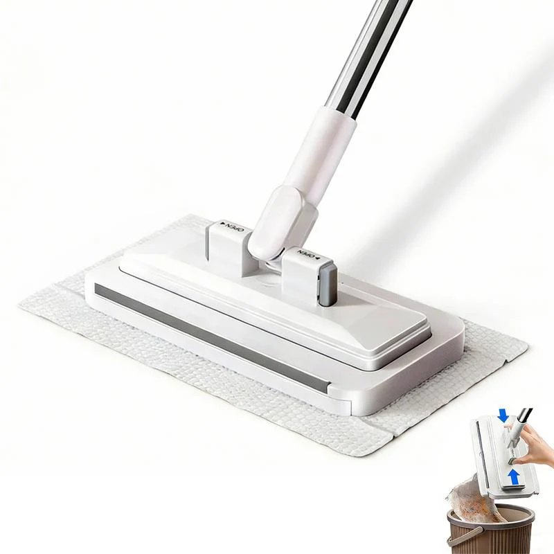 Hands-Free Flat Mop with Universal Cloth Clamp - სურათი 6