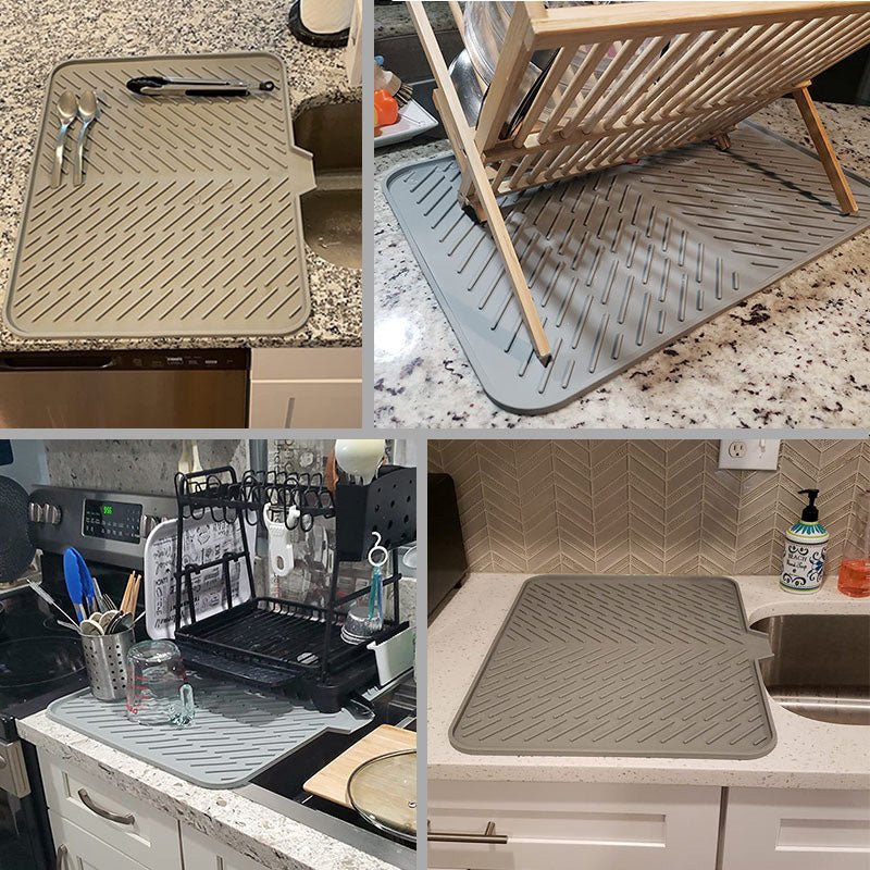 Large Size Silicone Drying Mat with Drain Lip - Image 7