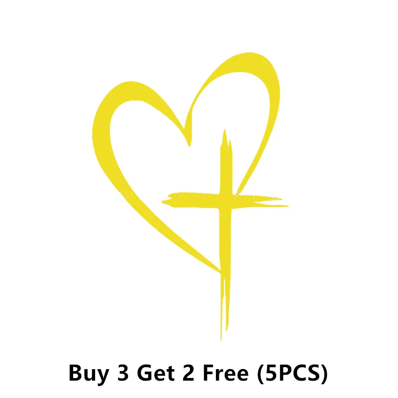 Glitter Heart Cross Car Decal Sticker - Image 28
