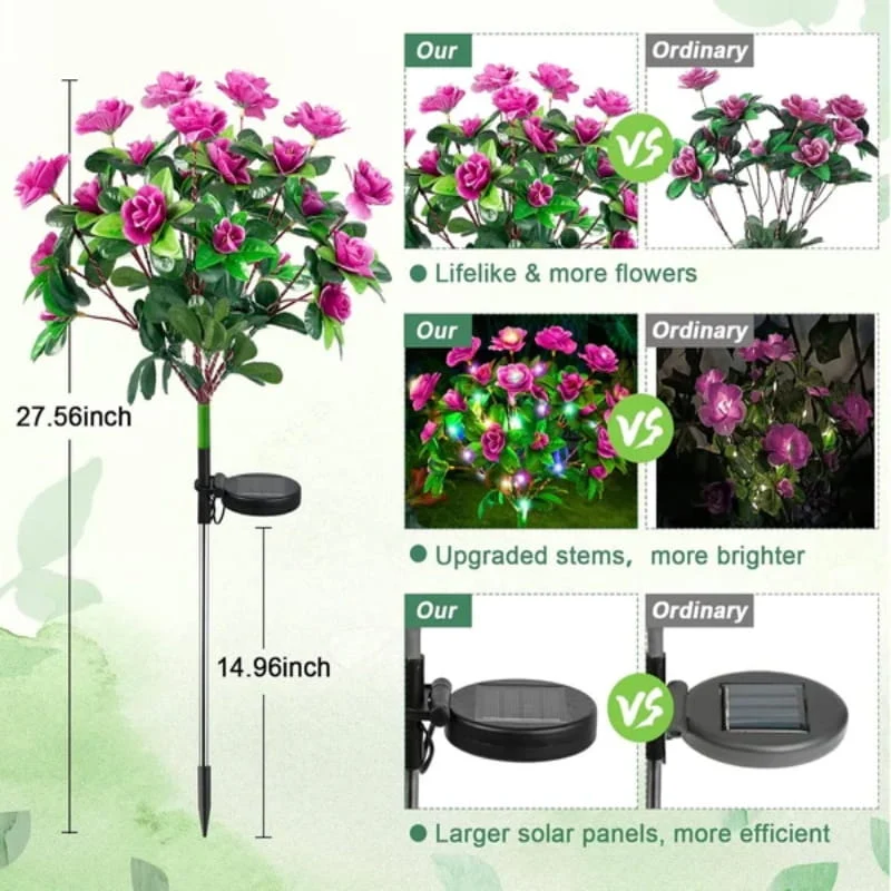 💐Limited-time 50% off⏰Simulation Azalea Flower Ground Stake Solar Light💐💡 - Image 3