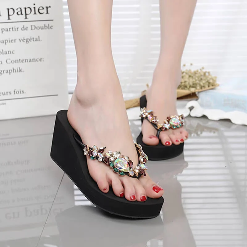 🎁Big sale 2024🎁💥Rhinestone flip beach flops