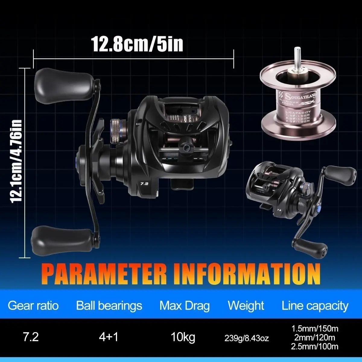 🌞Kick Off Spring With 50% Off!🎣DC Baitcasting Reel - Digital Brake System (Say Goodbye to Backlash!) - 7.2:1 High Speed - For Predatory Fishing in Freshwater & Saltwater - Image 3