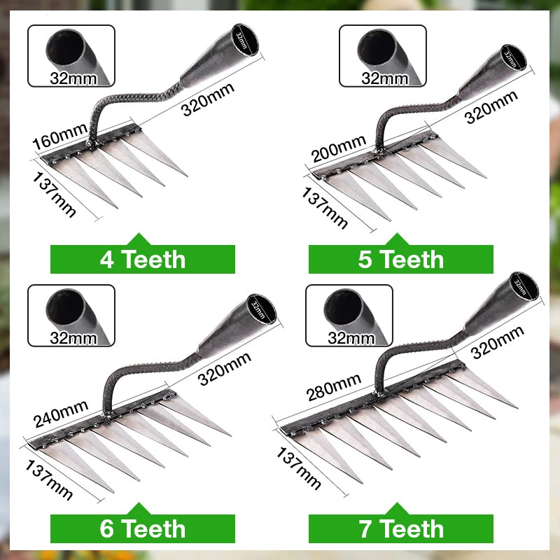 🌱Limited Time Half Price - 4/5/6/7 Tooth Carbon Steel Garden Hand Rake - Image 5