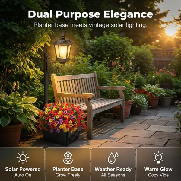💐New arrival 40% OFF!🌿Wrought Iron Solar Light – Retro Style & All-Weather