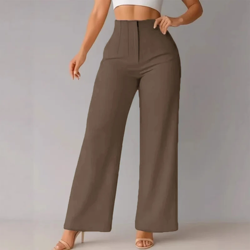 Women’s Solid Color Casual Wide Leg Pants - Image 14