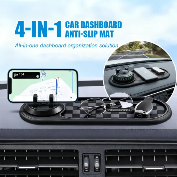 4-in-1 Car Dashboard Anti-Slip Mat with Phone Holder
