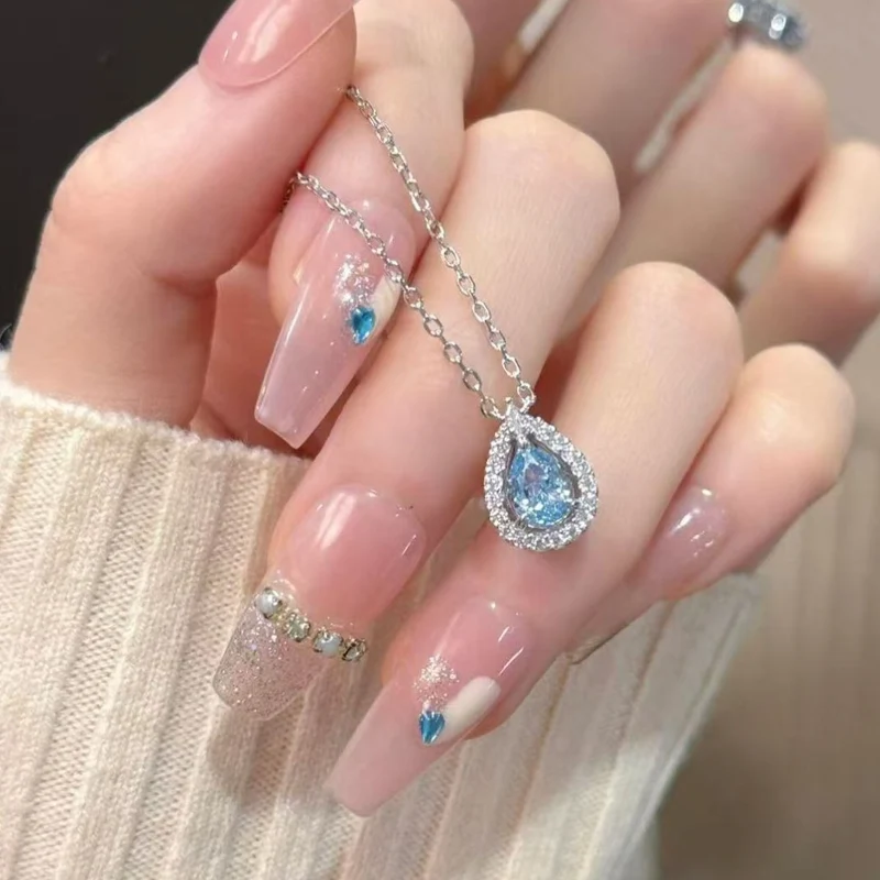 🎁 Hot Sale 49% OFF 🔥Elegant Blue Teardrop Necklace for Women - Image 3