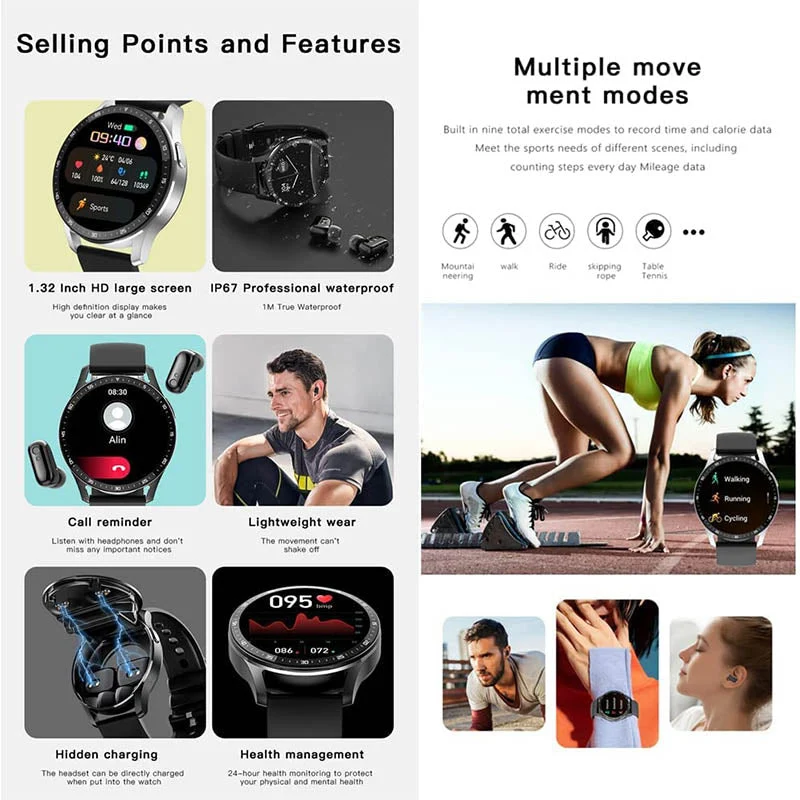 2 in 1 Smart Watch with Earbuds - Image 11