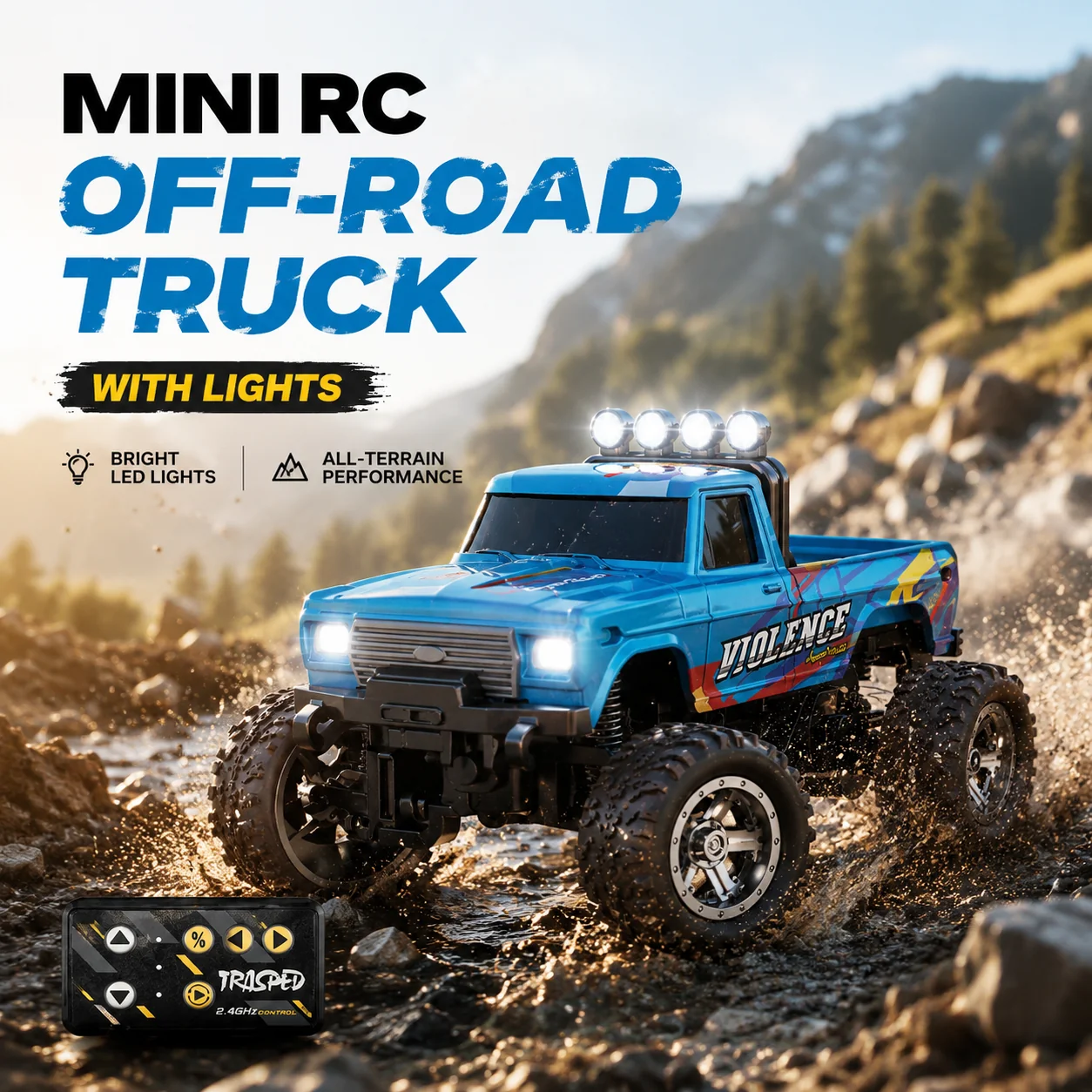 ๐HOT SALE 50% OFF! ๐๏ธ Mini RC Off-Road Truck with Lights - Image 2