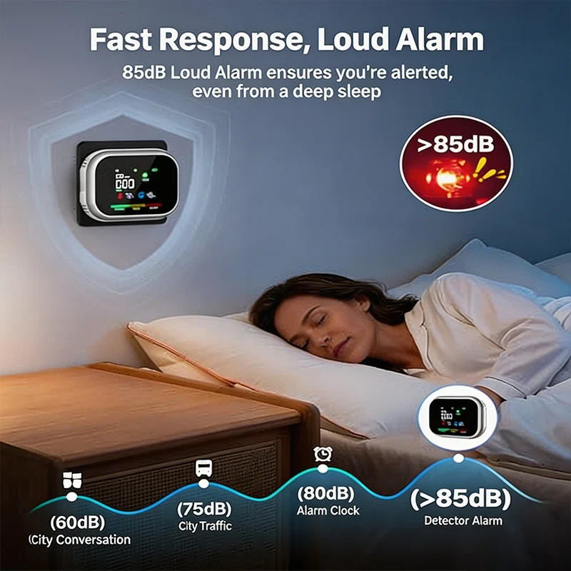 Portable Multi-Gas Alarm with LCD Display & Battery Backup - Image 3