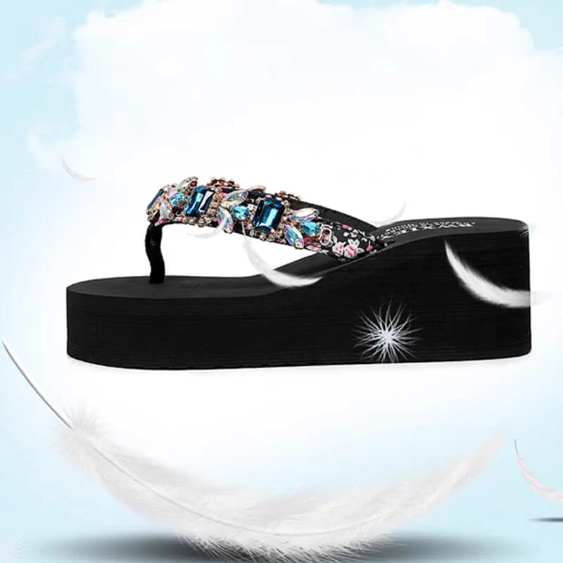 🎁Big sale 2024🎁💥Rhinestone flip beach flops - Image 8