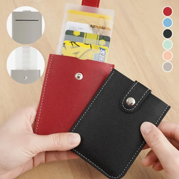 💥2026 Hot Sale🔥Multi-Card Holder – Holds 5 Cards + Cash, Snap Closure & Waterproof PU Leather💳✨