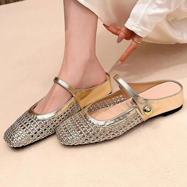 🌸NEW HOT SALE 50% OFF✨Women's Woven Square-Toe Mary Jane Mules