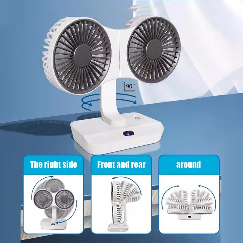 ⏳Time-limited Special⏰Desktop Oscillating Dual Head Fan🌬️ Powerful, Silent, Versatile😎 - Image 3