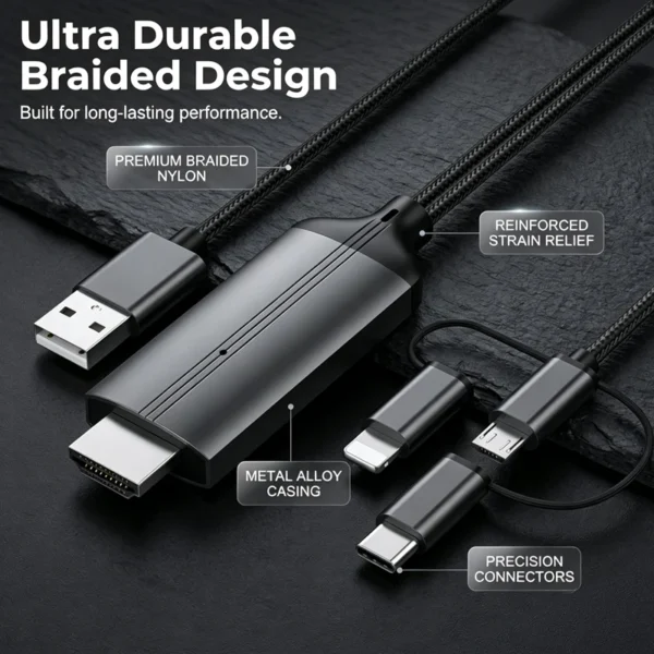 3-in-1 Phone to HDMI Adapter Cable