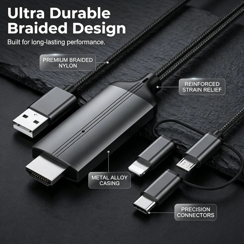 3-in-1 Phone to HDMI Adapter Cable