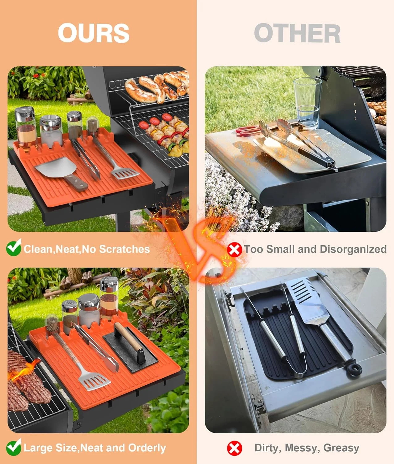 🌞Summer Sale 50% OFF🔥Silicone Grill Tools Mat with Drip Pad - Image 8