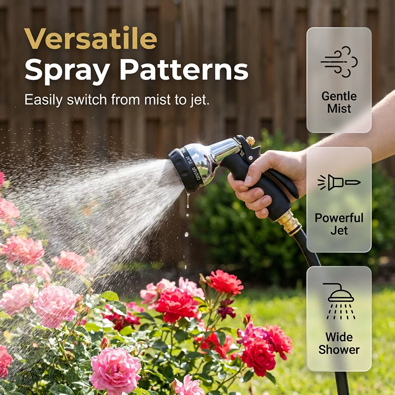 Heavy-Duty Metal Garden Hose Nozzle Sprayer - სურათი 2