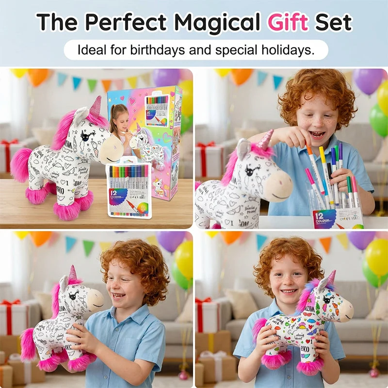 DIY Color-In Unicorn Plush Toy Kit - Image 8