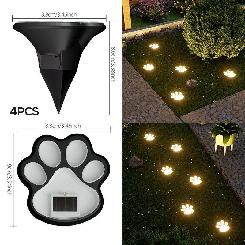 Solar Paw Print Garden Lights - Image 10