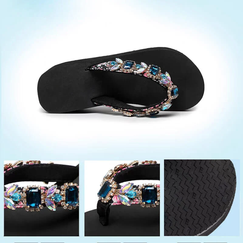 🎁Big sale 2024🎁💥Rhinestone flip beach flops - Image 3